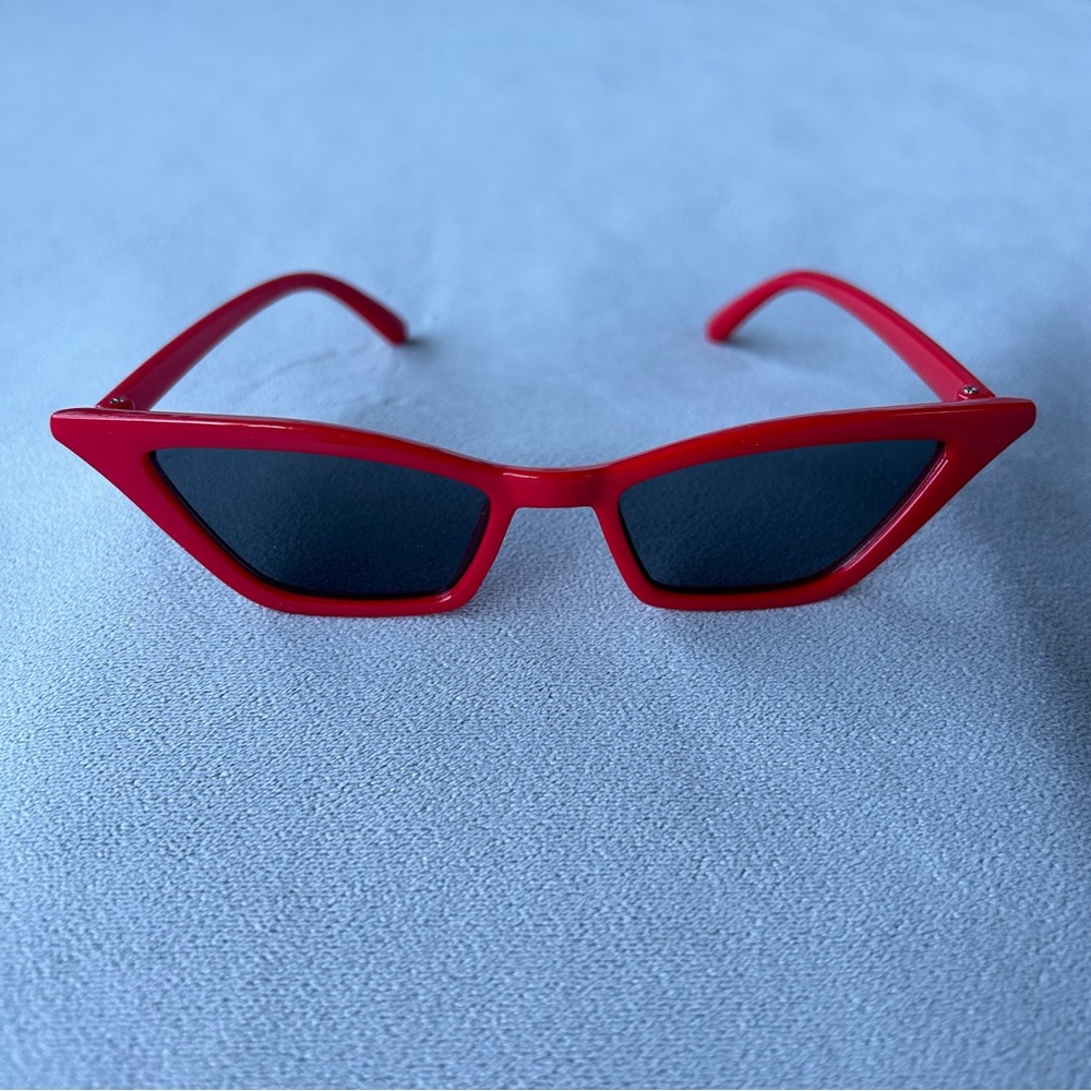 Red Cat Eye Sunglasses ~ Black Lens